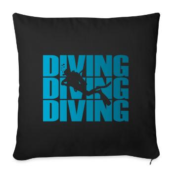 diving - Sofa pillowcase 17,3'' x 17,3'' (45 x 45 cm) - black - Front