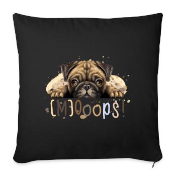 Pug (Ooops! Edition) - Housse de coussin décorative 45 x 45 cm - noir - Devant