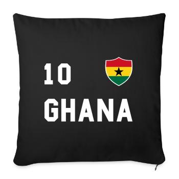 Drapeau du Ghana, cadeau - Housse de coussin décorative 45 x 45 cm - noir - Devant