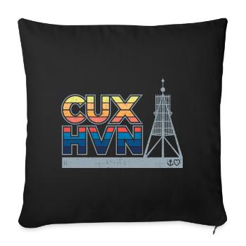 Cuxhaven Kugelbake Anker Herz maritim cuxhvn - Sofakissenbezug 45 x 45 cm - Schwarz - Vorne