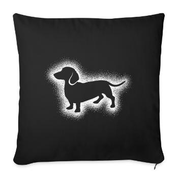 Dachshund DACHSHUND, DOTS SILHOUETTE - Sofa pillowcase 17,3'' x 17,3'' (45 x 45 cm) - black - Front