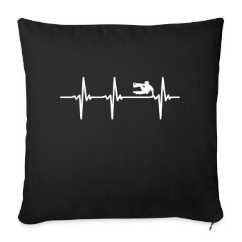 Heartbeat Parkour ECG - Housse de coussin décorative 45 x 45 cm - noir - Devant