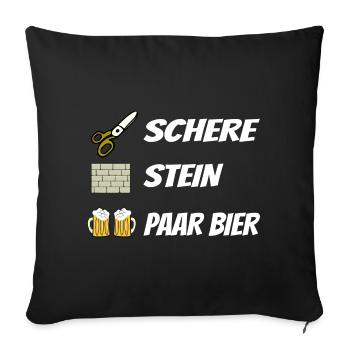 Schere , Stein, Paar Bier - Sofakissenbezug 45 x 45 cm - Schwarz - Vorne