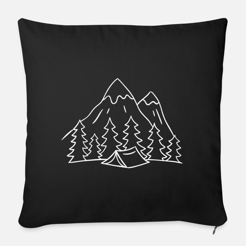Berge Berg Wandern Mountain - Sofakissenbezug 45 x 45 cm - Schwarz