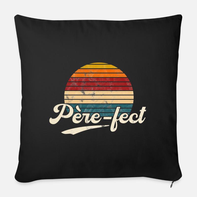Fete des Père fect - Sofakissenbezug 45 x 45 cm - Schwarz