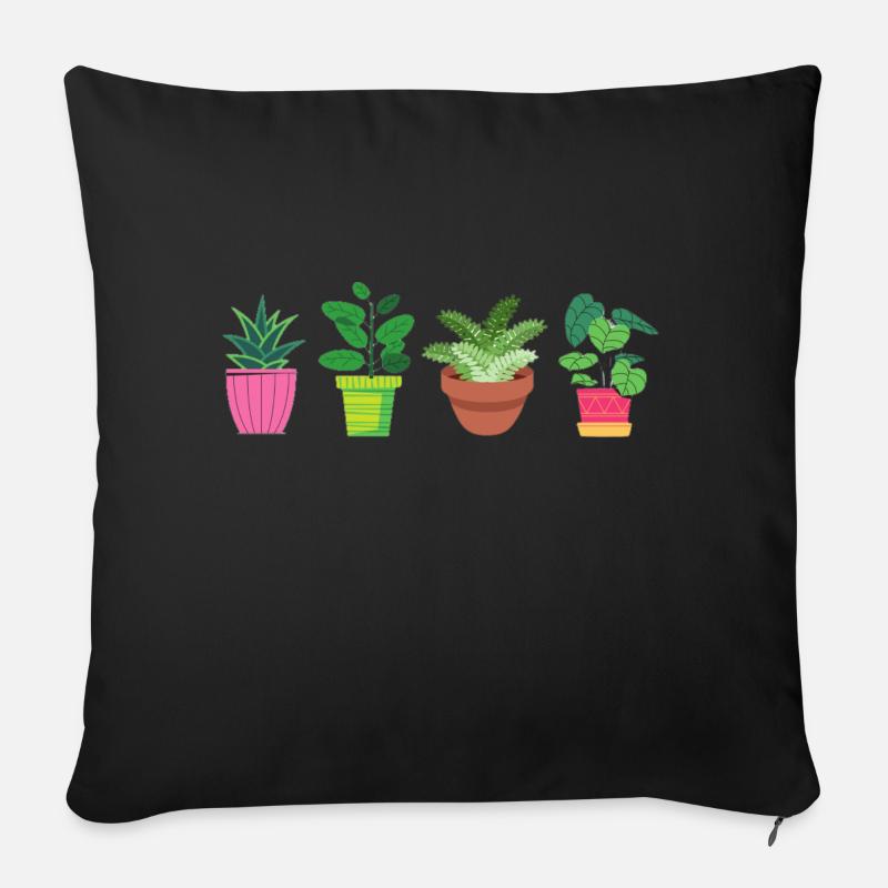 Blumen - Sofakissenbezug 45 x 45 cm - Schwarz