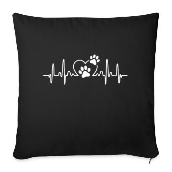 Paws Dog’s Paw Heartbeat Dog - Housse de coussin décorative 45 x 45 cm - noir - Devant