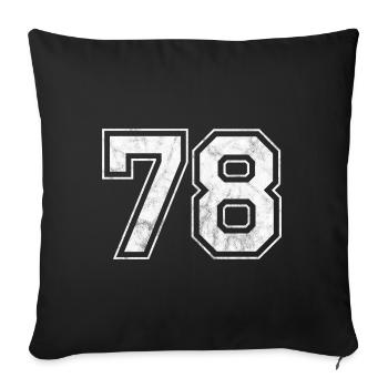 Number 78 - Sofa pillowcase 17,3'' x 17,3'' (45 x 45 cm) - black - Front