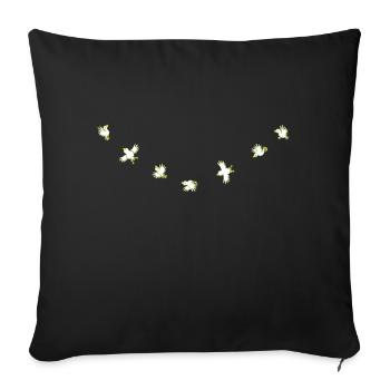 Birdies - Sofa pillowcase 17,3'' x 17,3'' (45 x 45 cm) - black - Front