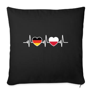 Germany and Poland german Polish flags - Sofa pillowcase 17,3'' x 17,3'' (45 x 45 cm) - black - Front