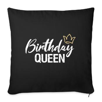 Anniversaire Reine Königin Geburtstag - Housse de coussin décorative 45 x 45 cm - noir - Devant
