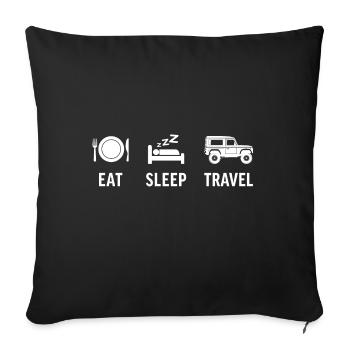 Camping Outdoor Off-Road Vehicle 4x4 Voyage Nature - Housse de coussin décorative 45 x 45 cm - noir - Devant
