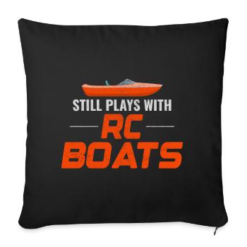 Rc Boat Racing Electric Powerboat Speedboat Race - Sofa pillowcase 17,3'' x 17,3'' (45 x 45 cm) - black - Front