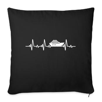 cruise ship heartbeat cruise ship - Sofa pillowcase 17,3'' x 17,3'' (45 x 45 cm) - black - Front