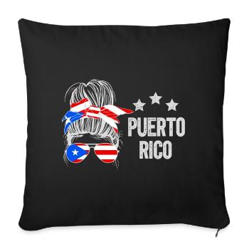 Puerto Rico - Sofa pillowcase 17,3'' x 17,3'' (45 x 45 cm) - black - Front