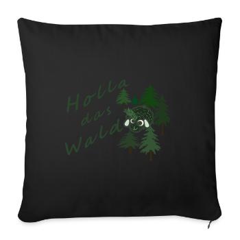 Holla das Waldschaf! - Sofakissenbezug 45 x 45 cm - Schwarz - Vorne