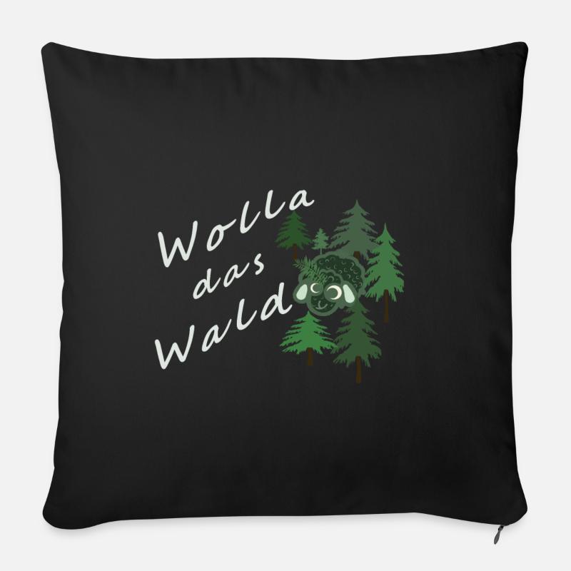 Wolla das Waldschaf - für dunkle Farben - Sofakissenbezug 45 x 45 cm - Schwarz