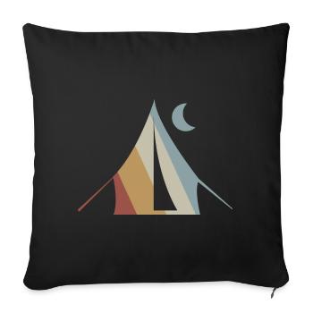 Camping Retro Style Vintage - Sofa pillowcase 17,3'' x 17,3'' (45 x 45 cm) - black - Front