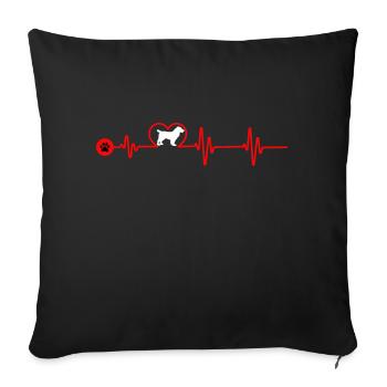 Cocker Spaniel Heartbeat Funny Dog Owners - Sofa pillowcase 17,3'' x 17,3'' (45 x 45 cm) - black - Front
