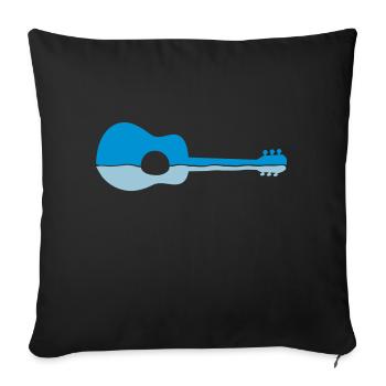 Moitié de guitare à réflexion d’eau - Housse de coussin décorative 45 x 45 cm - noir - Devant