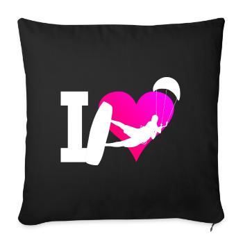 Kitesurf Kitesurfer Kitesurf Hommes Kitesurf - Housse de coussin décorative 45 x 45 cm - noir - Devant