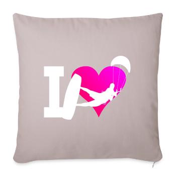 Kitesurf Kitesurfer Kitesurf Hommes Kitesurf - Housse de coussin décorative 45 x 45 cm - taupe clair - Devant