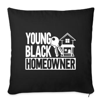 Young Black Homeowner - Sofa pillowcase 17,3'' x 17,3'' (45 x 45 cm) - black - Front