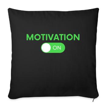 Motivation ON - Housse de coussin décorative 45 x 45 cm - noir - Devant