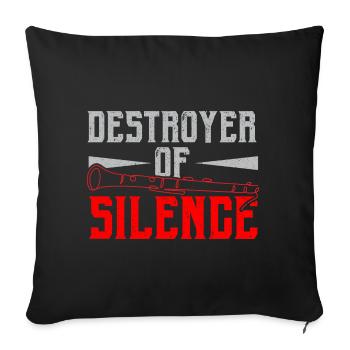 Destroyer le clarinettiste silencieux Instrumentiste - Housse de coussin décorative 45 x 45 cm - noir - Devant