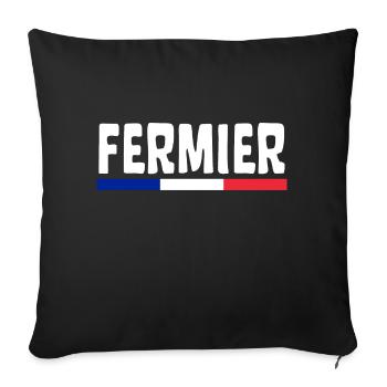 Fermier Français - Housse de coussin décorative 45 x 45 cm - noir - Devant