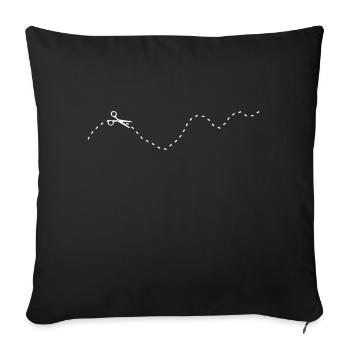 Cut here - humor sewing - Sofa pillowcase 17,3'' x 17,3'' (45 x 45 cm) - black - Front