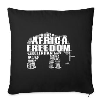 Elephant Family Mama Baby Africa - Sofa pillowcase 17,3'' x 17,3'' (45 x 45 cm) - black - Front