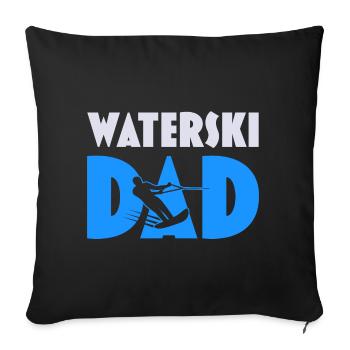 Ski nautique Papa Ski nautique Fête des pères - Housse de coussin décorative 45 x 45 cm - noir - Devant