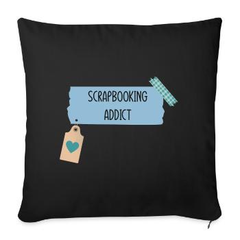 Scrapbooking addict - photo album diy - washi tape - Sofa pillowcase 17,3'' x 17,3'' (45 x 45 cm) - black - Front