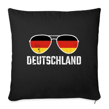 Deutschland Germany Sonnenbrille Germania Flagge - Sofakissenbezug 45 x 45 cm - Schwarz - Vorne