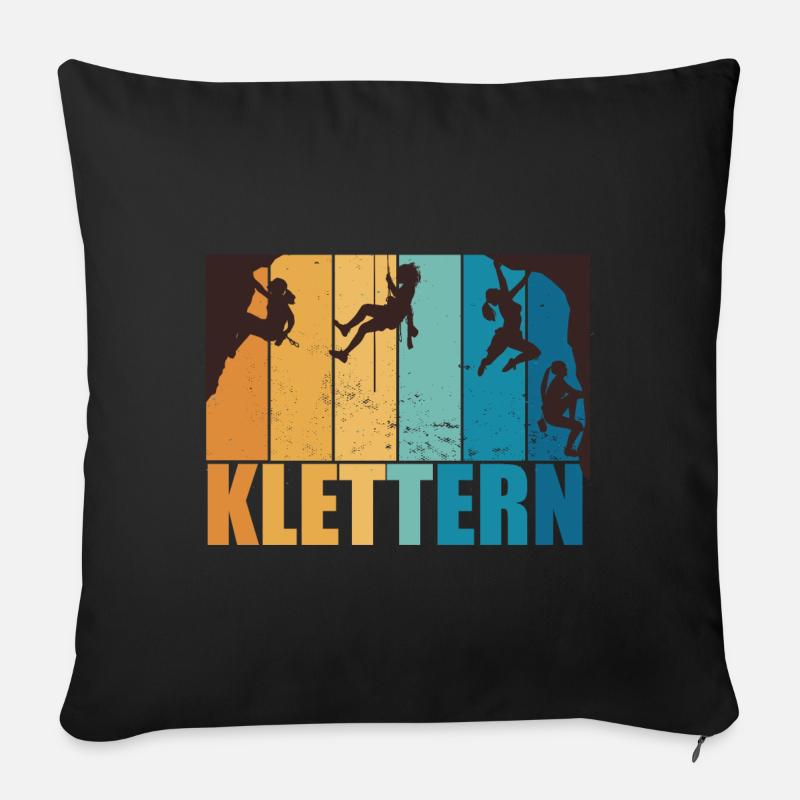 Klettern Bouldern Bergsteigen Berge Vintage - Sofakissenbezug 45 x 45 cm - Schwarz
