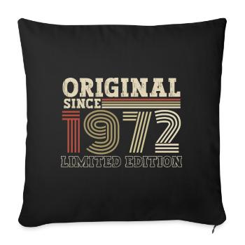 Original depuis 1972 cadeau d’anniversaire vintage - Housse de coussin décorative 45 x 45 cm - noir - Devant