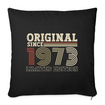 Original depuis 1973 cadeau d’anniversaire vintage - Housse de coussin décorative 45 x 45 cm - noir - Devant