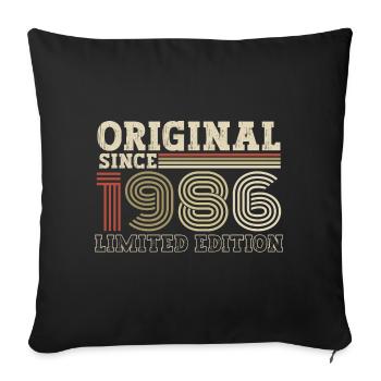 Original depuis 1986 cadeau d’anniversaire vintage - Housse de coussin décorative 45 x 45 cm - noir - Devant