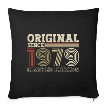 Original since 1979 vintage birthday gift - Sofa pillowcase 17,3'' x 17,3'' (45 x 45 cm) - black - Front