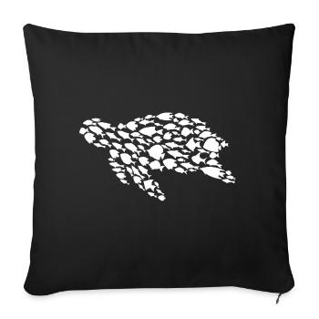 Turtle Ocean Fish Sea Turtle - Sofa pillowcase 17,3'' x 17,3'' (45 x 45 cm) - black - Front
