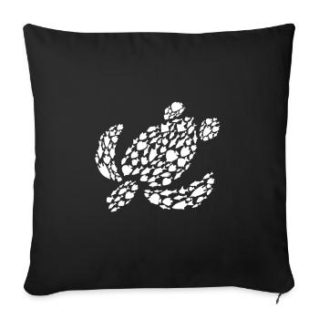 Tortue de mer Animaux de mer Tortue de mer - Housse de coussin décorative 45 x 45 cm - noir - Devant