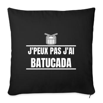 batucada, samba, carnaval de rio, percussion - Housse de coussin décorative 45 x 45 cm - noir - Devant