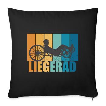 Liegerad Vintage Retro Radsport Bike Geschenk - Sofakissenbezug 45 x 45 cm - Schwarz - Vorne