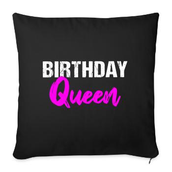 Birthday Queen - Sofa pillowcase 17,3'' x 17,3'' (45 x 45 cm) - black - Front