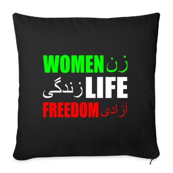 Women life freedom iran - Sofa pillowcase 17,3'' x 17,3'' (45 x 45 cm) - black - Front