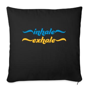 inhale exhale yoga quote - Sofa pillowcase 17,3'' x 17,3'' (45 x 45 cm) - black - Front