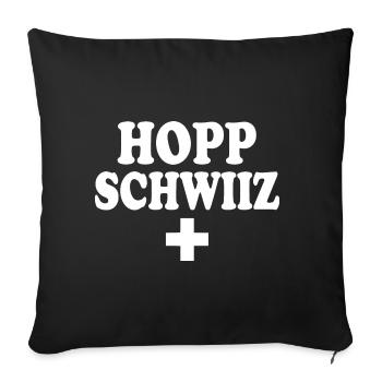 Hopp schwiiz - Housse de coussin décorative 45 x 45 cm - noir - Devant