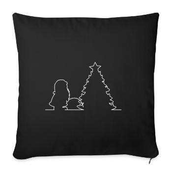 Père Noël fait sur l’arbre de Noël, Noël - Housse de coussin décorative 45 x 45 cm - noir - Devant