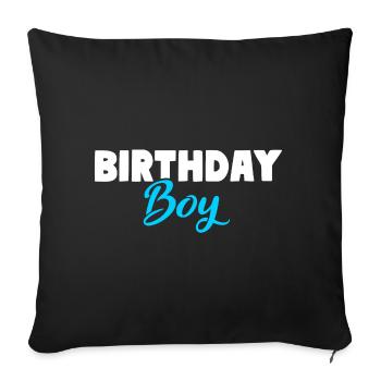 Anniversaire garçon Jungen Geburtstag - Housse de coussin décorative 45 x 45 cm - noir - Devant